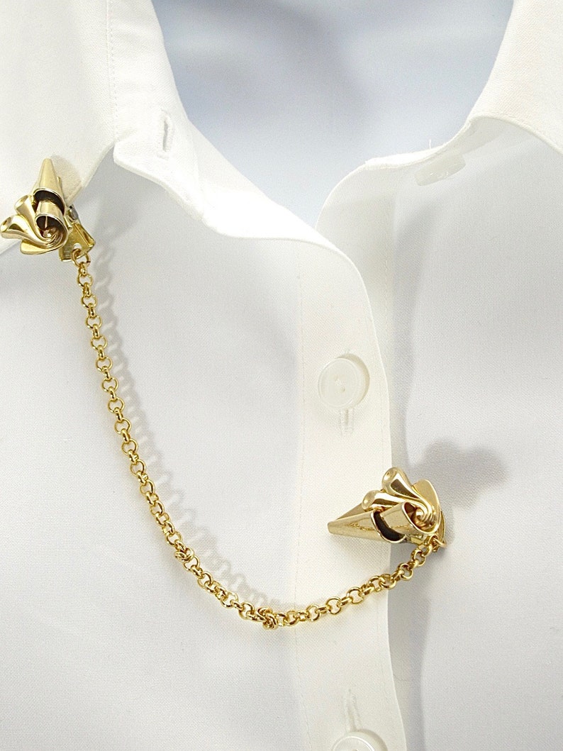 scarf clips retro fashion Mid-century Modern Style Cardigan Clips vintage accessory clips collar clips vintage style costume jewelry