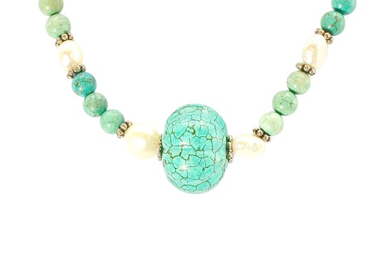 18K Solid Gold Necklace 8mm Natural Freshwater Pearl Bead O Chain - Foto 2