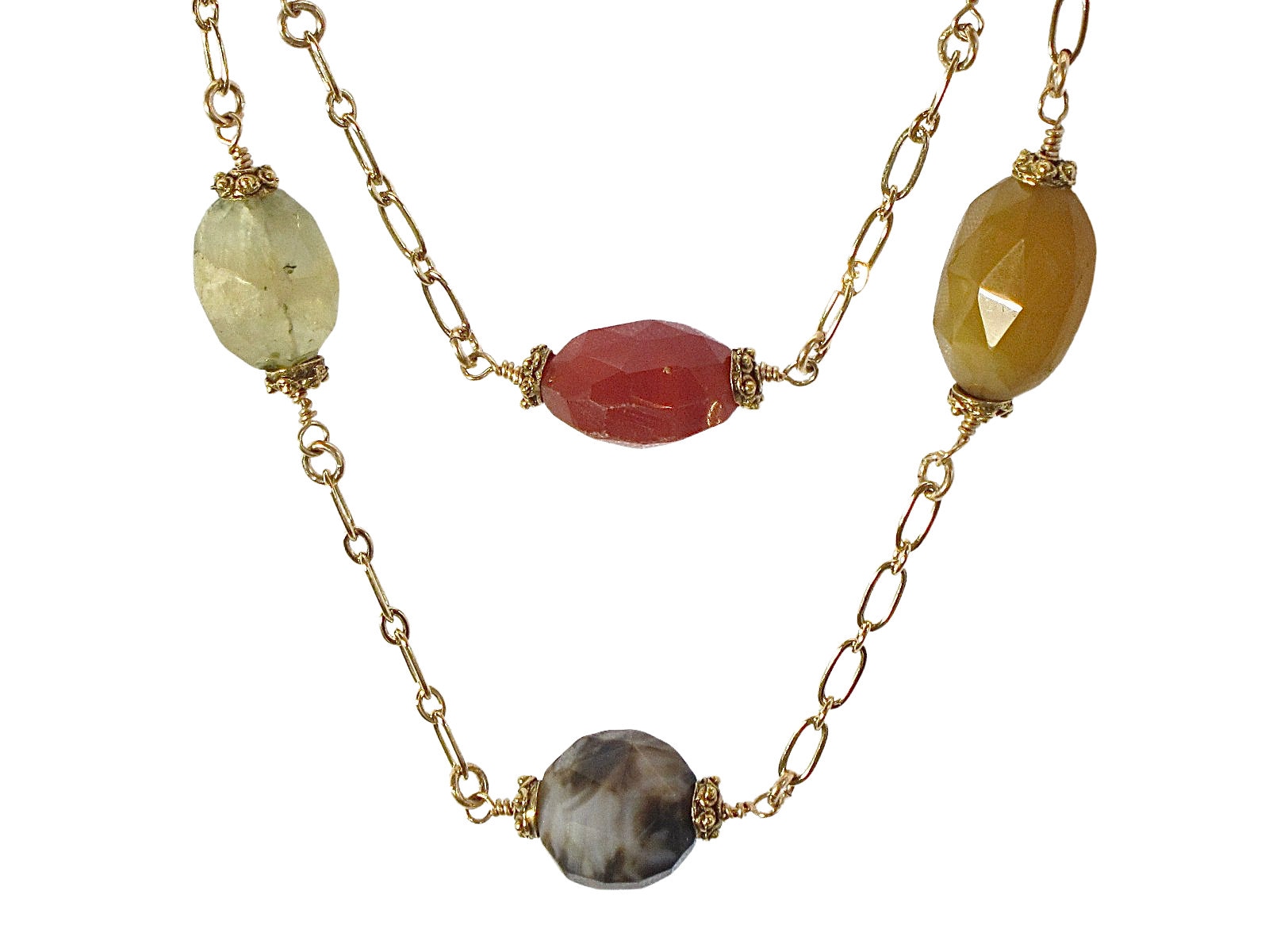 Double Face Stone Necklace
