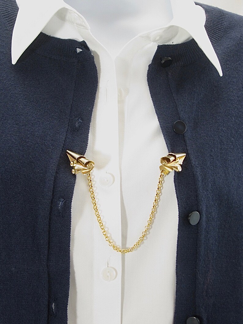 scarf clips retro fashion Mid-century Modern Style Cardigan Clips vintage accessory clips collar clips vintage style costume jewelry