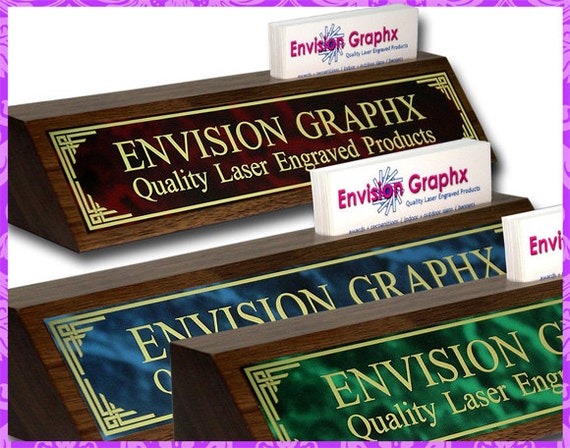 Personalized Custom Engraved Walnut Brass Desk Name Plate With Etsy