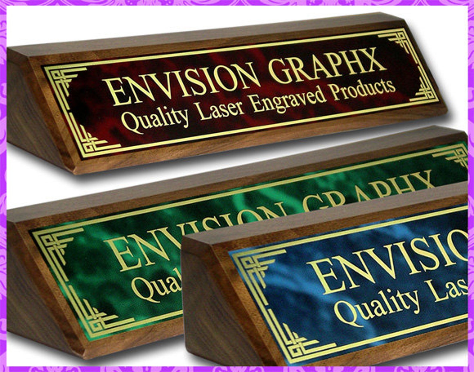 Personalized Custom Engraved Walnut Brass Desk Name Plate with Etsy