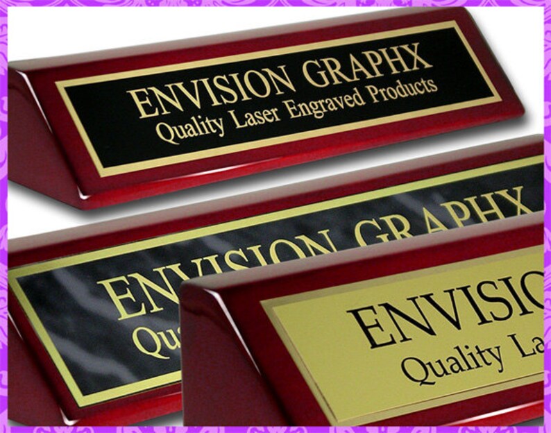 Personalized Custom Engraved Rosewood Brass Desk Name Plate Etsy