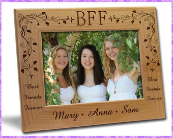 4x6 Personalized Custom Engraved BFF Picture Frame Gift