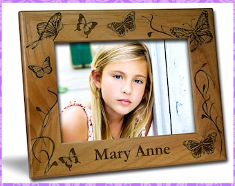 4x6 Personalized Custom Engraved Butterflies Picture Frame
