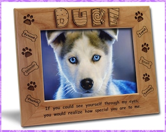 4x6 Personalized Custom Engraved Pet Dog Picture Frame with Cut Out Letters