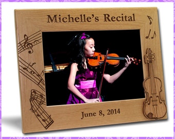 4x6 Personalized Custom Engraved Violin Recital Picture Frame