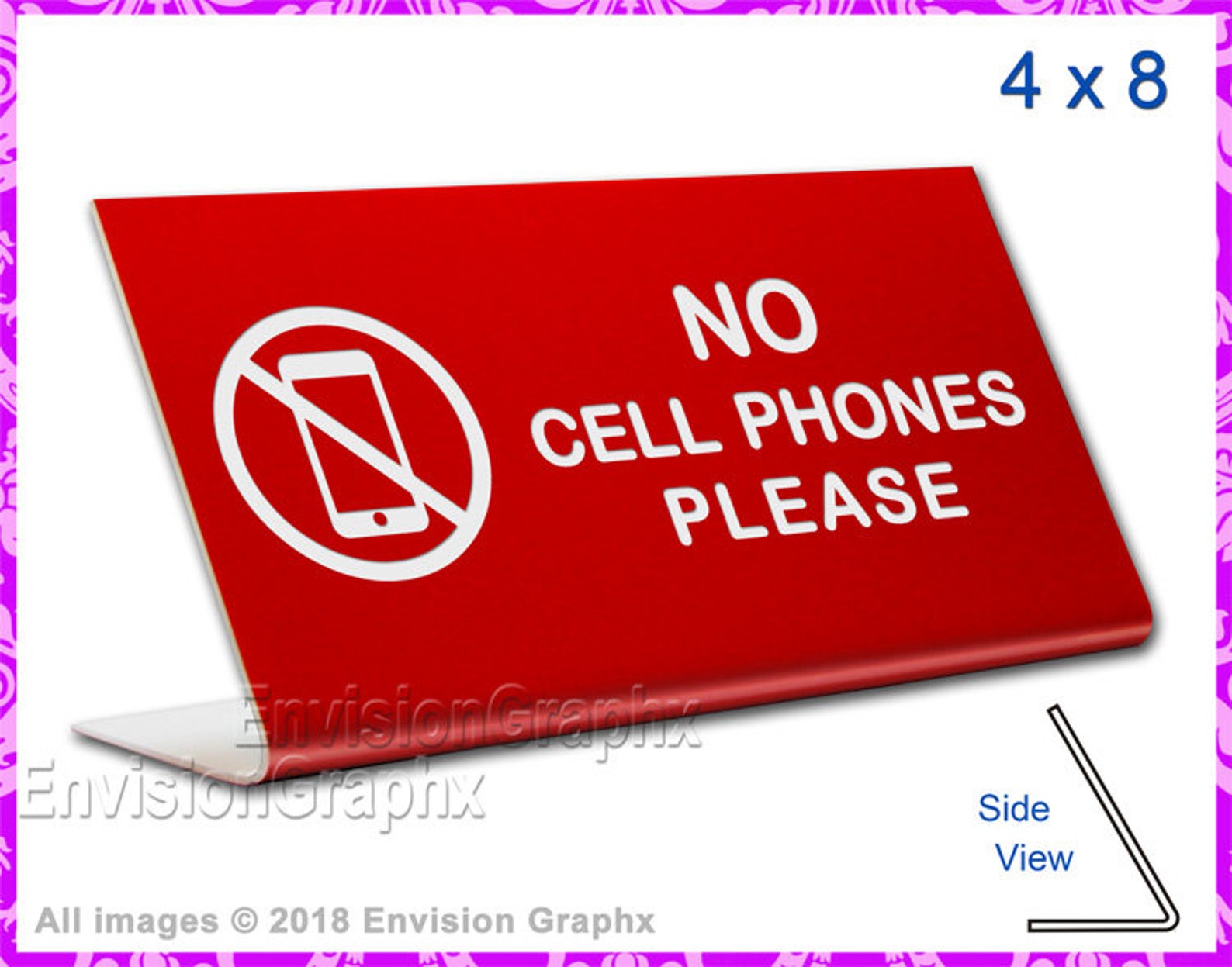 4x8 Engraved Plastic Professional Office Lobby Front Desk Sign - No ...