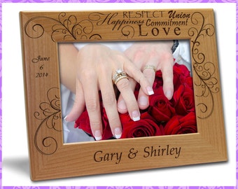 5x7 Personalized Custom Engraved Wedding Picture Frame Gift