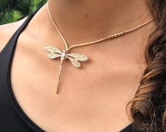 Golden Dragonfly Necklace