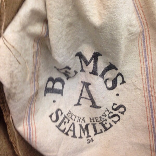 Vintage bemis grain sac heavy cotton muslin feed sac