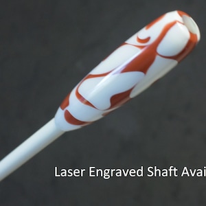 Personalized Music Conductor Baton: Red and White swirl Acrylic plus Gift Box