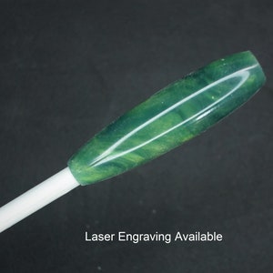 Personalized Music Conductor Baton: Electric Green swirl Acrylic + Gift Box