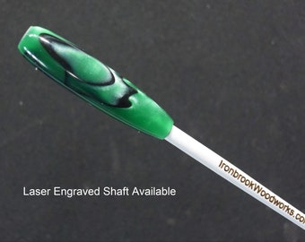 Personalized Music Conductor Baton: Green with Black swirl Acrylic + Gift Box