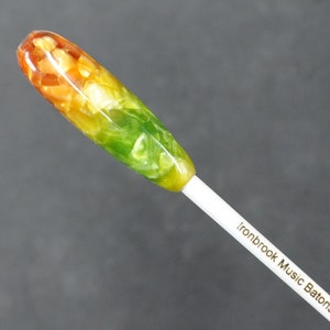 Personalized Music Conductor Baton: Orange Yellow Green crush Acrylic plus Gift Box