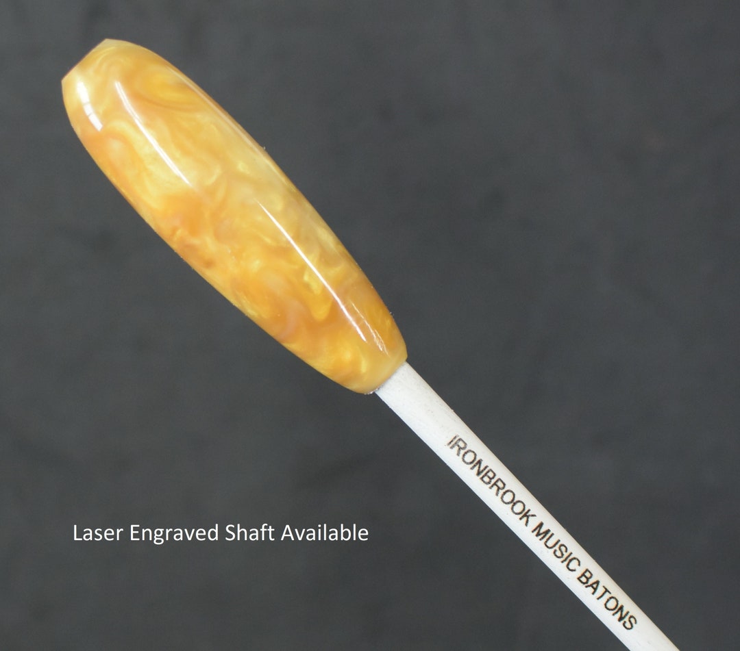 Personalized Music Conductor Baton Pearlescent Yellow Gold Swirl Acrylic Plus Gift Box Etsy