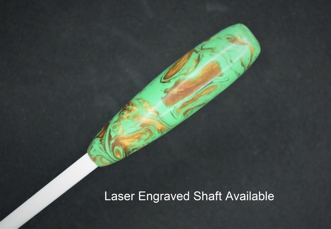 Music Conductor Baton Green and Gold Swirl Acrylic Plus Gift Box Etsy