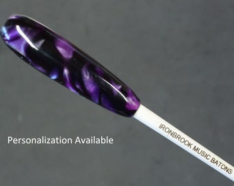 Music Conductor Baton: Deep Purple swirl Acrylic plus Gift Box