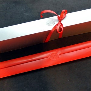 Personalized Music Conductor Baton: Red and White swirl Acrylic plus Gift Box image 4