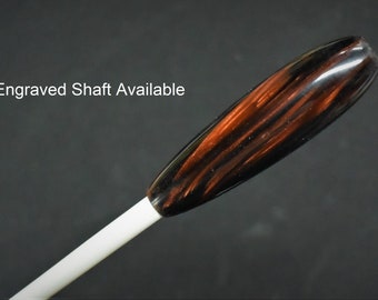 Personalized Music Conductor Baton: Copper with Black swirl Acrylic plus Gift Box