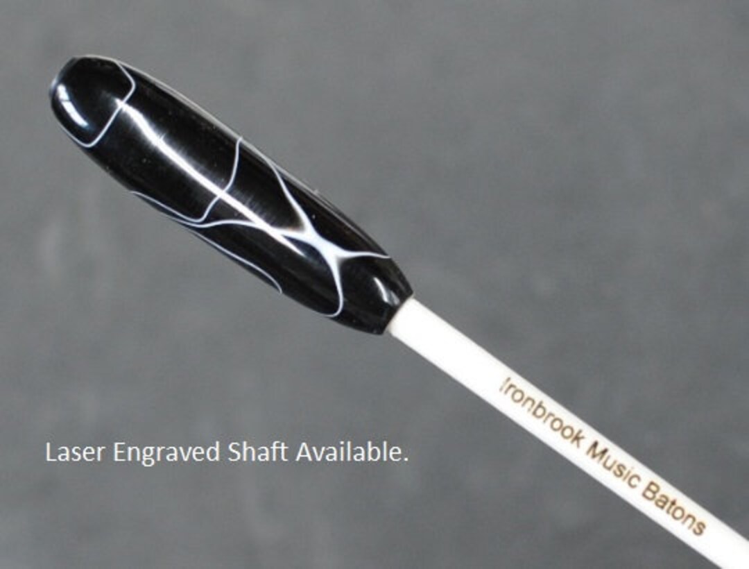 Music Conductor Baton Black With White Swirl Acrylic Plus Gift Box Etsy