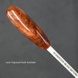 Personalized Music Conductor Baton: Pearlescent Copper swirl Acrylic plus Gift Box