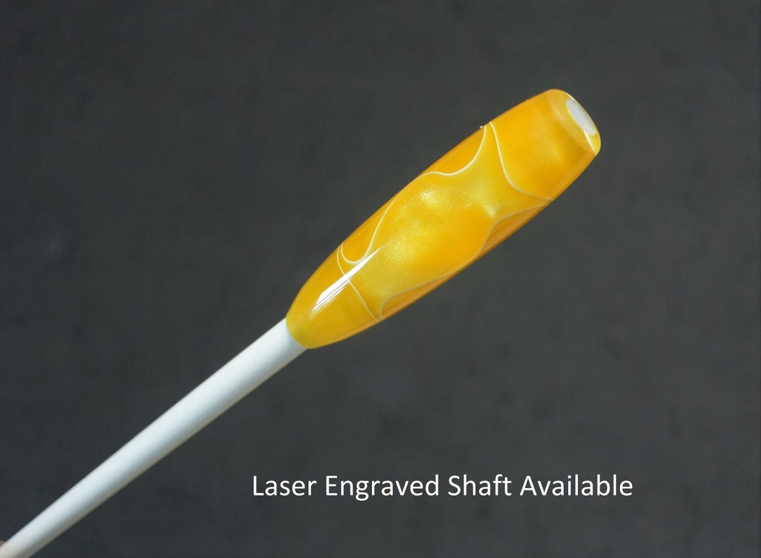 Personalized Music Conductor Baton Golden Yellow With White Etsy