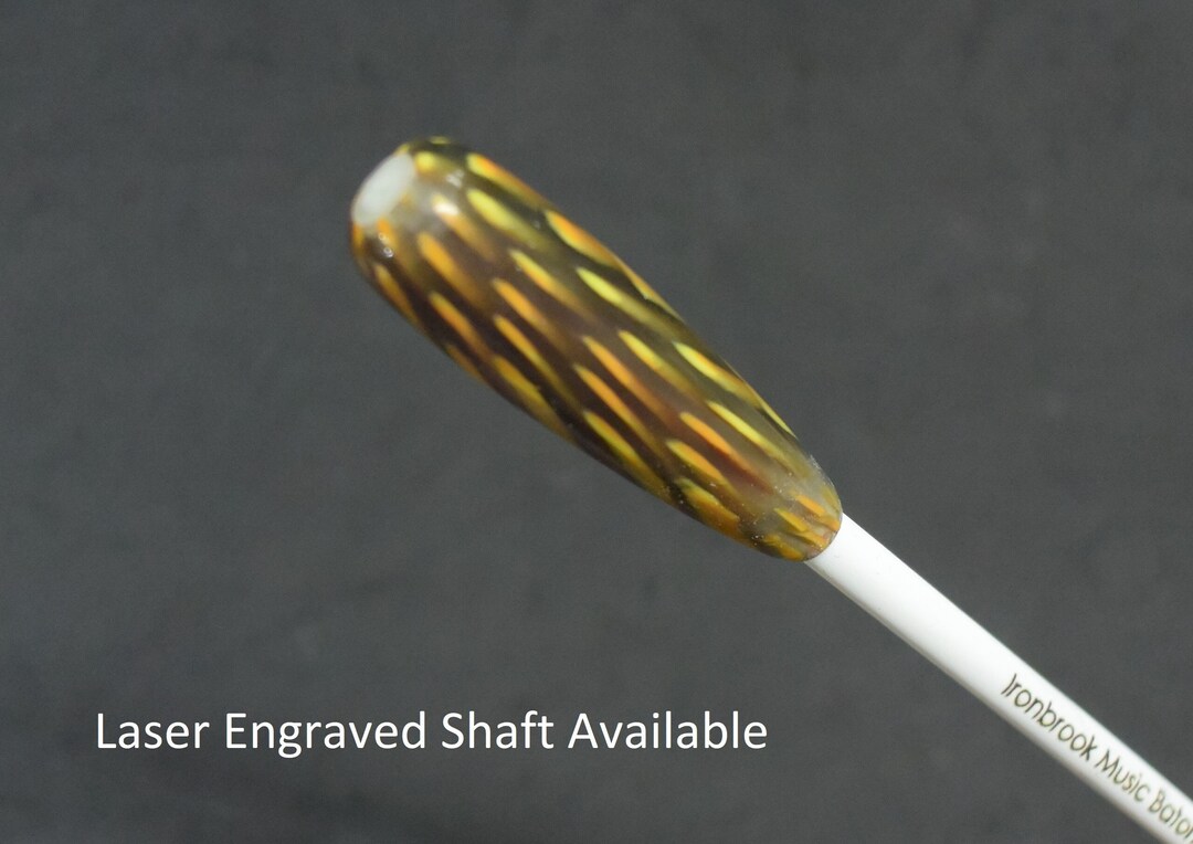 Personalized Music Conductor Baton Yellow Gold Orange Stripe Acrylic Plus Gift Box Etsy
