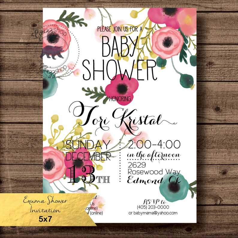 EXUMA Shower Invitation