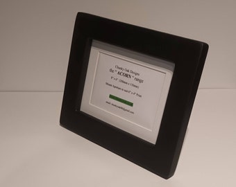 Black 8" x 6" Picture Frame - Solid Oak from the 'ACORN'  Range - Hand Crafted in Derbyshire