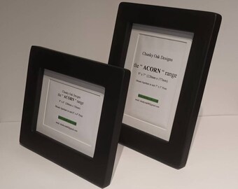 Black 10" x 8" Picture Frame - Solid Oak from the 'ACORN'  Range - Hand Crafted in Derbyshire