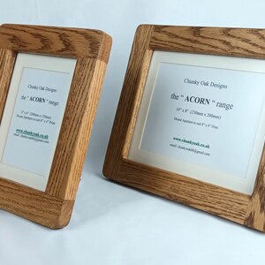 Oak Picture Frame 18 x 14 Solid Oak 'ACORN' Picture Frame Hand Crafted Available in various sizes & finishes image 3