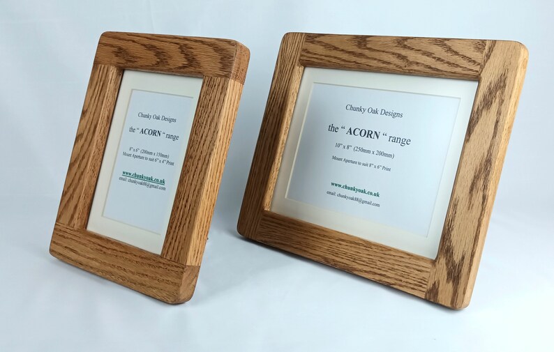 Oak Picture Frame 18 x 14 Solid Oak 'ACORN' Picture Frame Hand Crafted Available in various sizes & finishes image 3