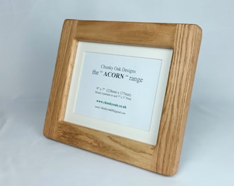 Oak Picture Frame - 8" x 6"  Solid Oak  'ACORN'  Picture Frame   -  Hand Crafted  -  Available in various sizes & finishes
