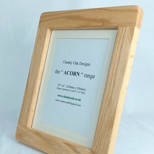 Oak Picture Frame 18 x 14 Solid Oak 'ACORN' Picture Frame Hand Crafted Available in various sizes & finishes image 2