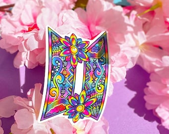 BTS Logo Bangtan Hobi Flower Fan Art Laptop Journal Sticker Borahae