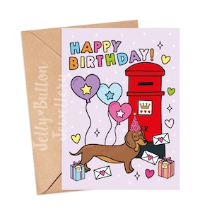 Dackel Happy Birthday Greeting Card - Dackel Welpe Haustier