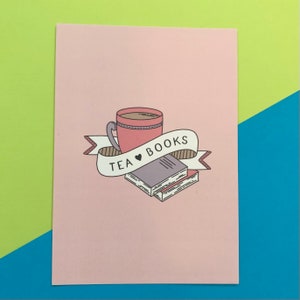 Livre de thé Coeur Carte Postale - amoureux des livres