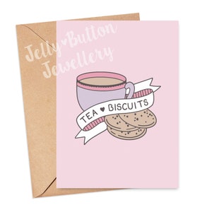 Carte de thé et de biscuits - anniversaire, merci, blanc, compliment, obtenez bien, aimez-vous
