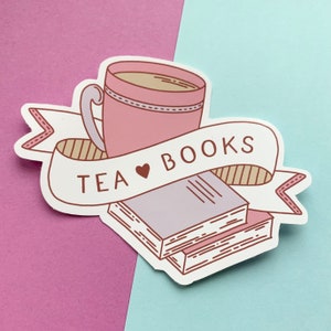 Tea/Books Vinyl Sticker