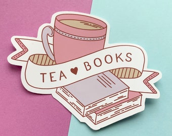 Tea/Books Vinyl Sticker