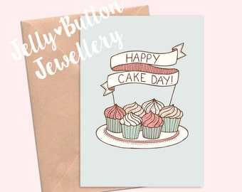 Happy Cake Day Birthday Greetings Card