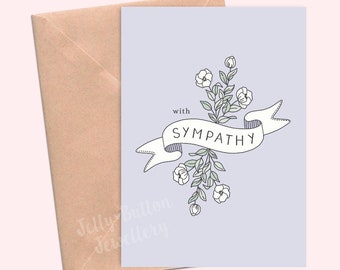 Sympathy card - condolences, sorry to hear, thinking of you