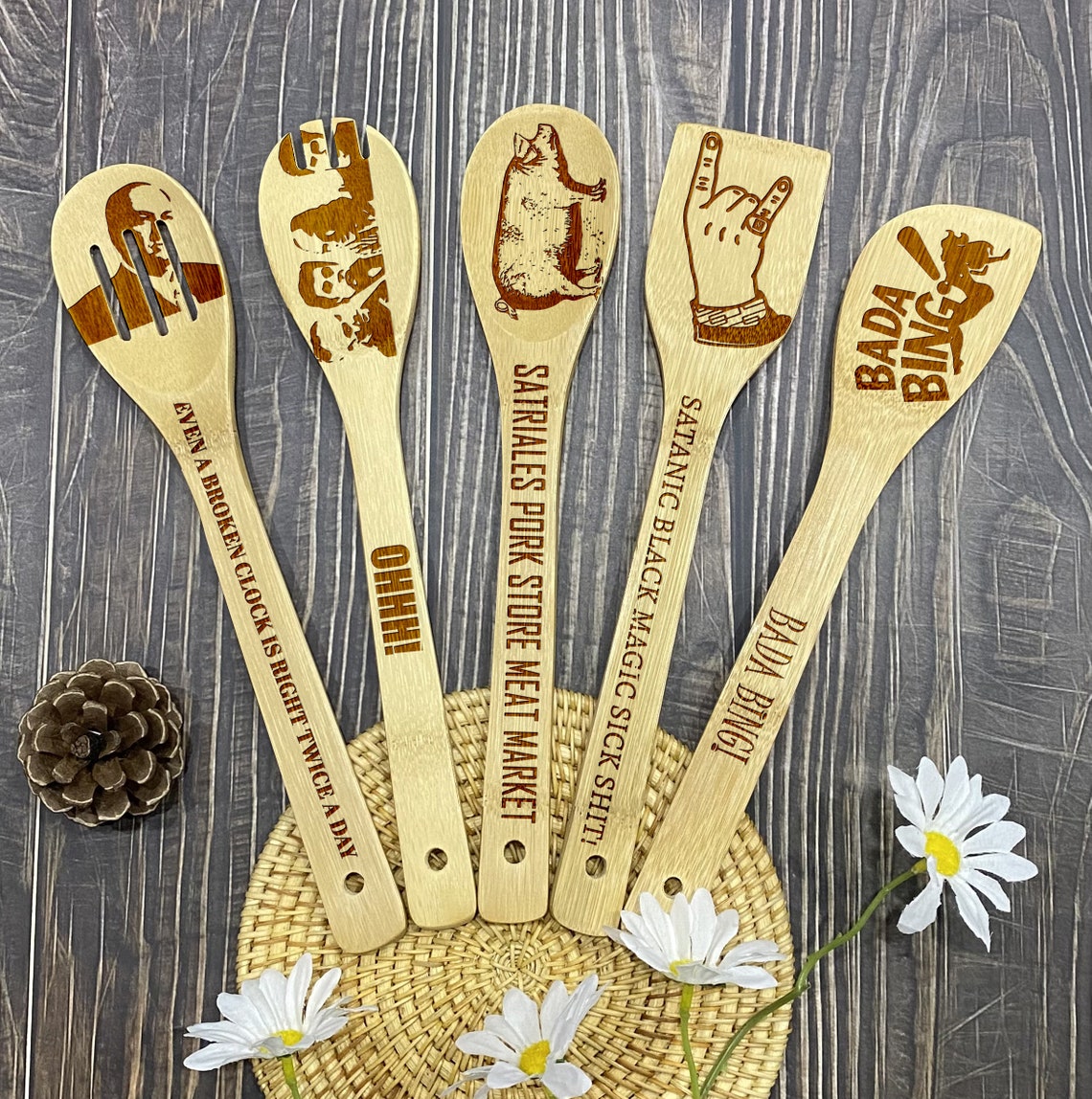 The Sopranos Burned Spoons Sopranos Gifts Engraved Wooden Etsy
