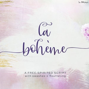La Boheme スクリプト フォント - Cricut 用フォント、Procreate フォント、筆記体フォント、手書きスクリプト フォント、Cricut フォント、モダン カリグラフィー