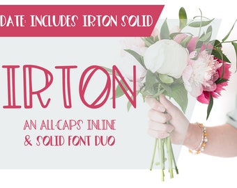 Irton Sans Font - Inline Sans Font - Hand-written font - Hand-lettered font - Rustic Font - Farmhouse Chic - Whimsical Font - Wedding Font