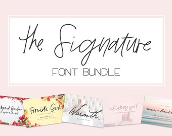 The Signature Font Bundle - Script Font - Cursive Font - Calligraphy Font - Hand-lettered Font Bundle - Handwriting Font - Logo Font