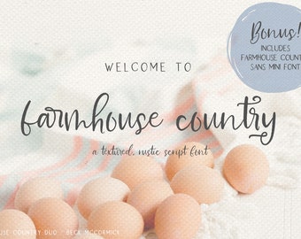 Farmhouse Country Cursive Font - Script Font - Rustic Font - Farmhouse Chic Font - Shabby Chic Font - Feminine Font - Instant Download Font