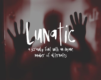 Lunatic Display Font: Halloween Fonts, Messy Font