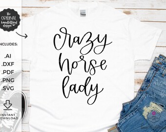 Crazy Horse Lady SVG Archivo - Cricut SVG - Archivo Cricut - Descarga Cricut - Archivo Silueta - SVG Ecuestre - Caballo Svg - Rodeo Svg